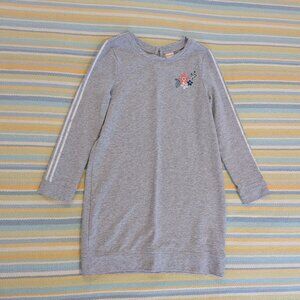 ⭐ Gymboree gray shift dress with embroidered flowers size M 7-8